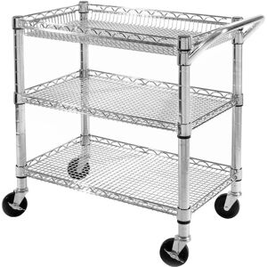 Seville Classics Heavy Duty Utility Cart - Silver