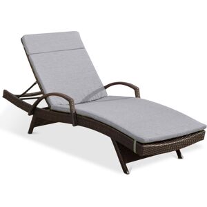 Noble House San Pedro Outdoor Chaise Lounge - Grey