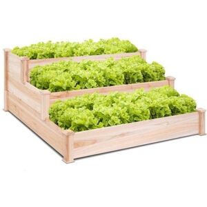 Slickblue 3 Tier Wooden Raised Garden Flower Vegetables Bed - Brown