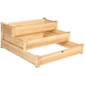 Slickblue 3 Tier Elevated Wooden Vegetable Garden Bed - Natural