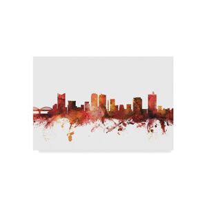 Trademark Global Michael Tompsett Fort Worth Texas Skyline Red Canvas Art - 20