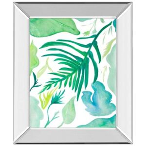 Classy Art Green Water Leaves By Kat Papa Mirror Framed Print Wall Art Collection