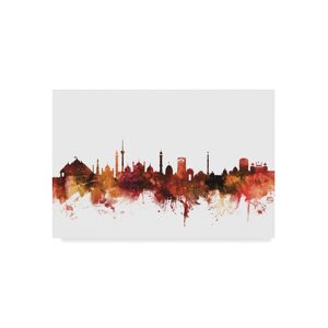 Trademark Global Michael Tompsett New Delhi India Skyline Red Canvas Art - 20