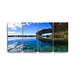 Ready2HangArt Aqua Rocks 4 Piece Wrapped Canvas Coastal Wall Art Set, 24