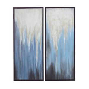 Rosemary Lane Canvas Abstract Framed Wall Art with Black Frame Set of 2, 24