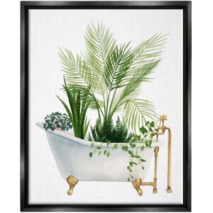 Stupell Industries Various Plants in Vintage-Like Tub Framed Floater Canvas Wall Art, 17