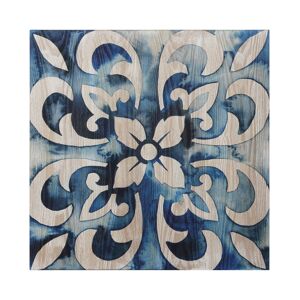 Empire Art Direct 'Cobalt Tile Ii' Fine Giclee Printed Directly On Hand Finished Ash Wood Wall Art, 24