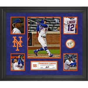 Fanatics Authentic Francisco Lindor New York Mets Unsigned Framed 5-Photo Collage with a Piece of Game-Used Ball - Multi