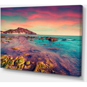 Design Art Designart Giallonardo Beach Colorful Sunset Canvas Print - 32