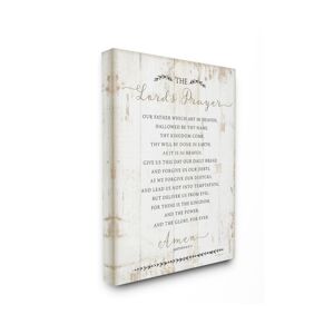 Stupell Industries The Lords Prayer Our Father Rustic Distressed White Wood Look, 30
