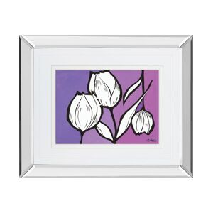 Classy Art Flowers in Unity - Purple by David Bromstad Mirror Framed Print Wall Art, 34