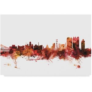 Trademark Global Michael Tompsett Calcutta (Kolkata) India Skyline Red Canvas Art - 20