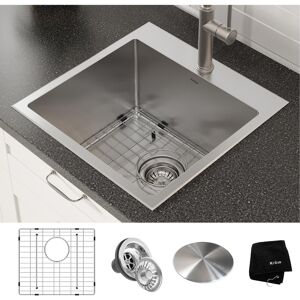 Kraus Standart Pro 18 in. Drop-In 16 Gauge Single Bowl 1-Hole Stainless Steel Kitchen Sink - Stainless steel