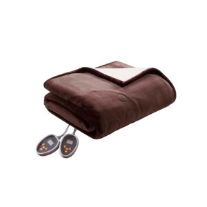 Woolrich Electric Reversible Plush to Berber Blanket, King - Chocolate