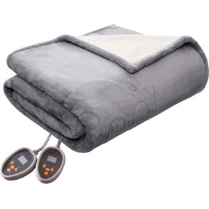 Woolrich Electric Reversible Plush to Berber Blanket, King - Grey