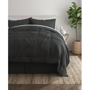 Ienjoy Home A Beautiful Bedroom 6 Piece Lightweight Bed in a Bag Set by The Home Collection, Twin - Gray