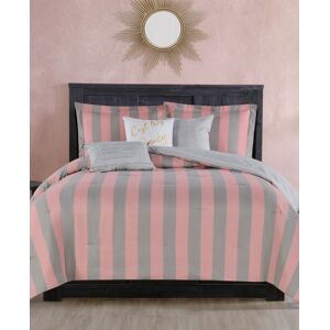 Juicy Couture Cabana Stripe Reversible 6-Pc. Comforter Set, King - Gray, Pink