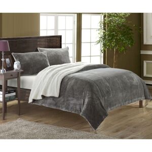 Chic Home Evie 7-Pc Queen Sherpa Blanket Bedding Set - Grey