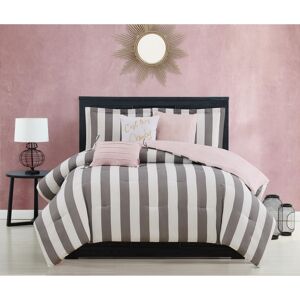 Juicy Couture Cabana Stripe Reversible 6-Pc. Comforter Set, Full/Queen - Gray