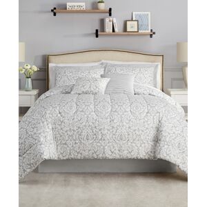 Waverly Dashing Damask 6 Pc. Comforter Set, Full/Queen - Gray