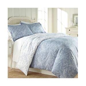 Southshore Fine Linens Reversible Down Alternative Floral Comforter and Sham Set - Blue