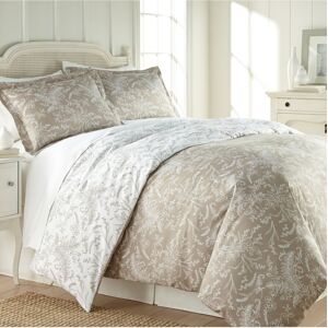 Southshore Fine Linens Reversible Down Alternative Floral Comforter and Sham Set - Taupe