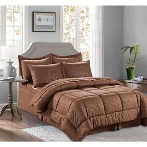 Elegant Comfort Bamboo Pinted 6 Pc. Comforter Set, Full/Queen - Medium Bro