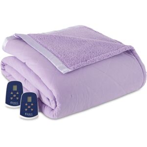 Shavel Reversible Micro Flannel to Sherpa Full Electric Blanket - Amethyst