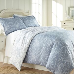 Southshore Fine Linens Reversible Down Alternative Floral Comforter and Sham Set - Blue