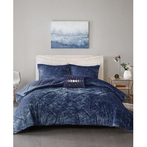 Intelligent Design Felicia Velvet 4-Pc. Comforter Set, Full/Queen - Navy