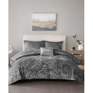 Intelligent Design Felicia Velvet 4-Pc. Comforter Set, Full/Queen - Gray