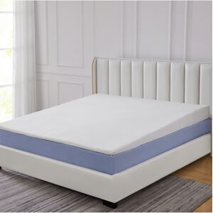 Cheer Collection Acid Reflux Bed Wedge Mattress Topper for Sleeping with Gel-Infused Memory Foam - California King - White