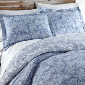 Southshore Fine Linens Perfect Paisley 3-Piece Comforter and Sham Set - Blue