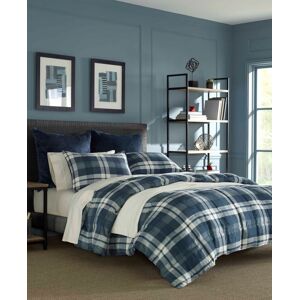 Nautica Crossview Plaid Microsuede 2 Piece Comforter Set, Twin/ Twin Xl - Navy