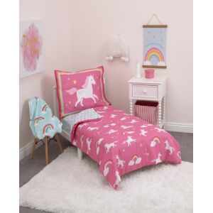 Nojo Carter's Rainbows and Unicorns 4-Piece Toddler Bedding Set - Pink