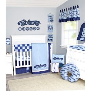 Pam Grace Creations Racecars 10 Piece Crib Bedding Set - Blue Racecars