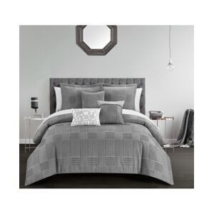 Chic Home Jodie Bed in a Bag 10 Piece Comforter Set, King - Gray