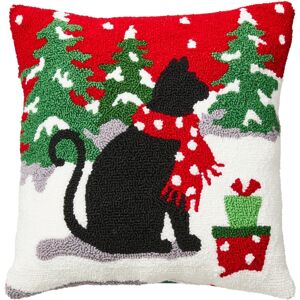 Glitzhomeooked Christmas Cat Pillow - Multi