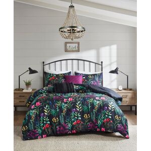 Madison Park Tasha Floral 5-Pc. Comforter Set, Full/Queen - Black