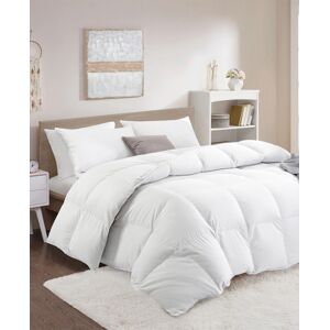 Unikome Medium Weight 360 Thread Count Extra Soft Down and Feather Fiber Comforter with Duvet Tabs, Full/Queen - White
