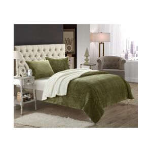 Chic Home Evie 7-Pc King Sherpa Blanket Bedding Set - Green