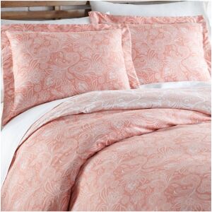 Southshore Fine Linens Perfect Paisley 3-Piece Comforter and Sham Set - Coral