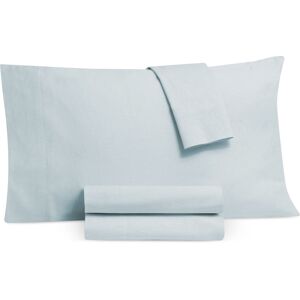 Tranquil Home Cotton Linen Look 4-Pc. Sheet Set, California King - Blue