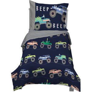 Nojo Carter's Monster Truck 4-Piece Toddler Bedding Set - Navy