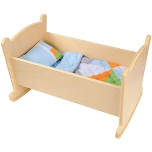 Kaplan Early Learning Wooden Doll Cradle with Pillow and Blanket Bedding - Multicolored