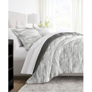 ienjoy Home Textured Stripe 3-Piece Comforter Set, Full/Queen - Gray