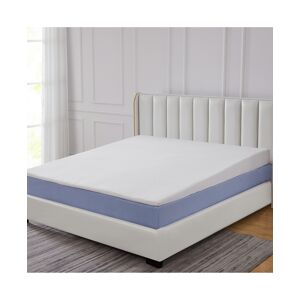Cheer Collection Acid Reflux Bed Wedge Mattress Topper for Sleeping with Gel-Infused Memory Foam - Queen - White