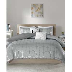 Intelligent Design Raina Metallic 5-Pc. Comforter Set, Full/Queen - Grey/Silver