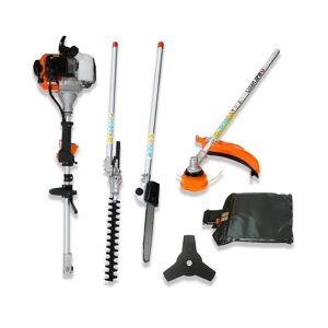 Simplie Fun 4 in 1 Multi-Functional Trimming Tool, 52CC 2-Cycle Garden Tool System with Gas Pole Saw, Hedge Trimmer, Grass Trimmer, and Brush Cutter E