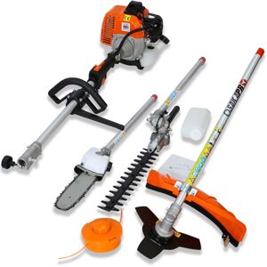 Simplie Fun 4 in 1 Multi-Functional Trimming Tool, 33CC 2-Cycle Garden Tool System with Gas Pole Saw, Hedge Trimmer, Grass Trimmer, and Brush Cutter Epa Compliant